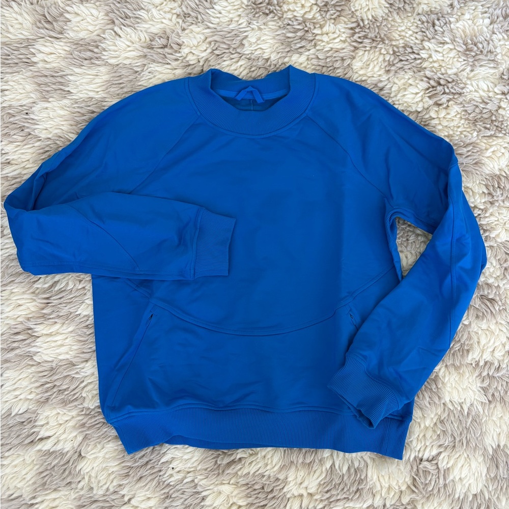 lululemon athletica RARE Blue Crew Neck Sweater - French terry blend